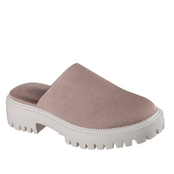 Skechers Shoes - NWT Skechers Chunky Platform Mule Clogs Slip-On Beige Pink Mauve Lug Sole 11